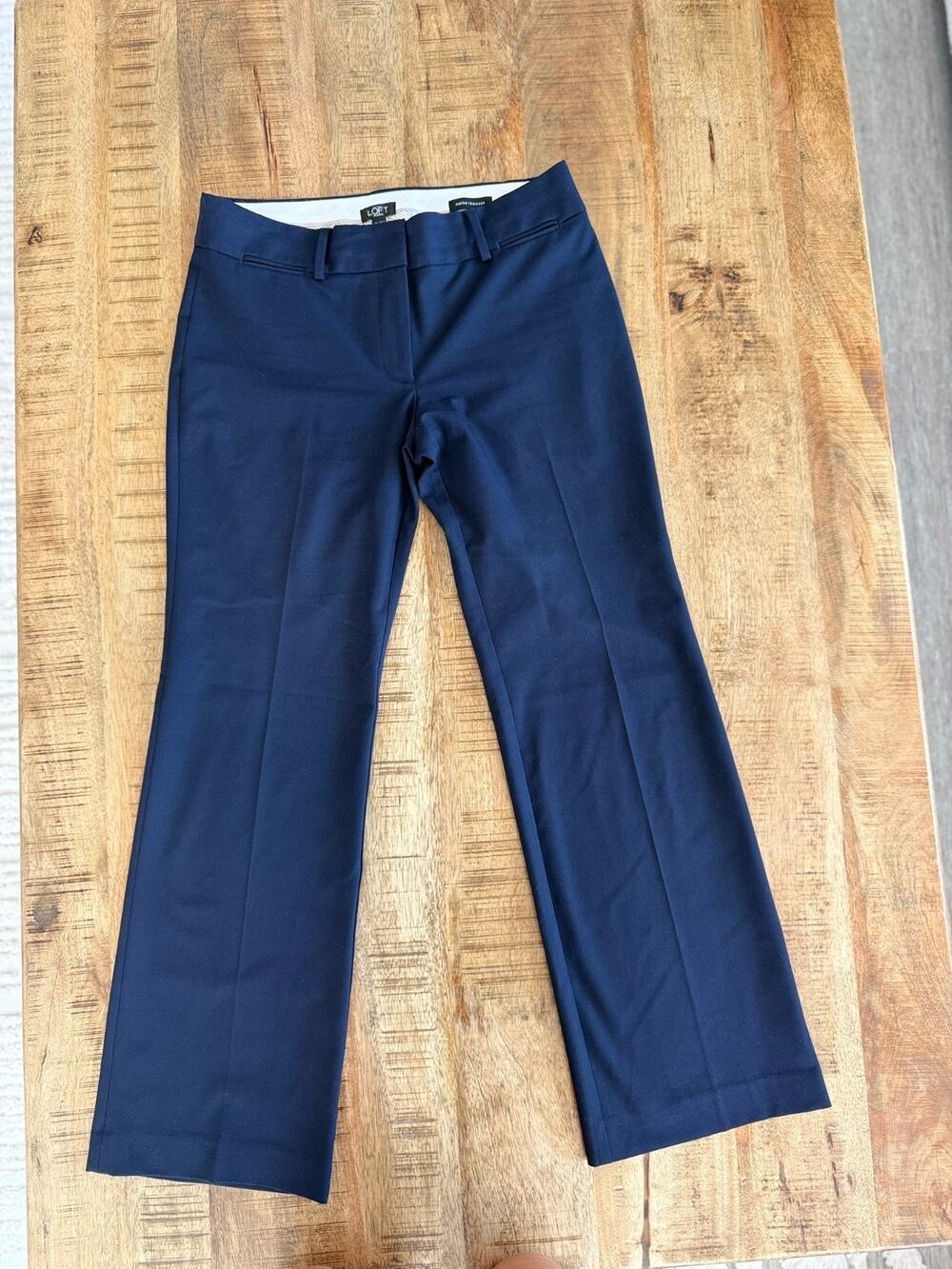 Ann Taylor LOFT Petites Womens Size 6 Petite Navy Marisa Trouser Dress Pants